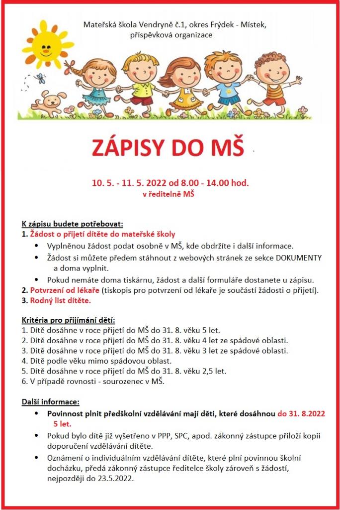 zápis mš