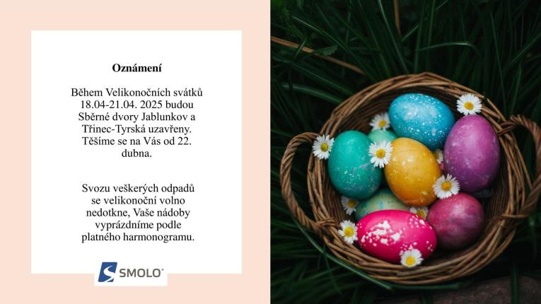 Provozní doba sběrných dvorů Velikonoce 2025